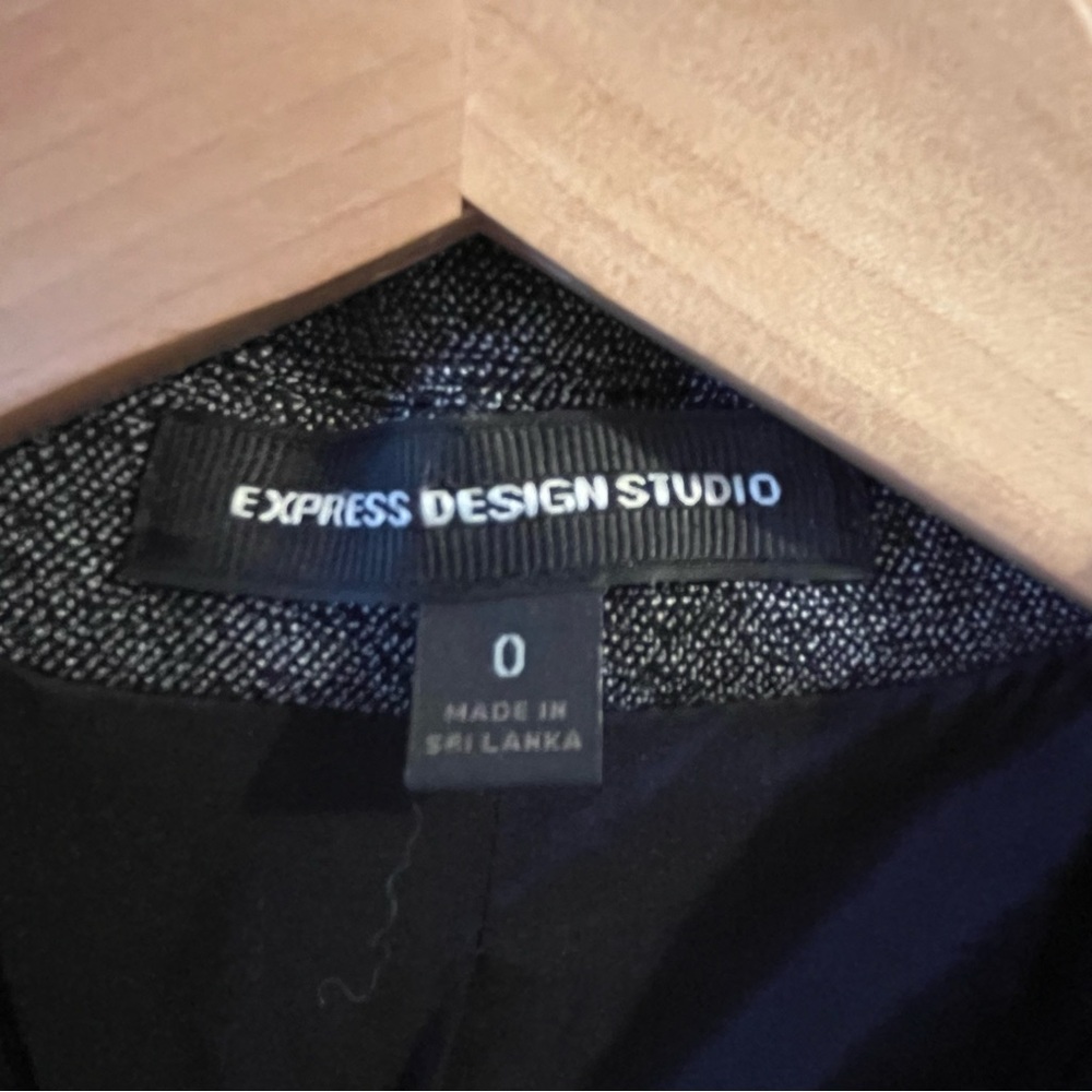 Express Charcoal Grey One Button Fitted Stretch B… - image 8